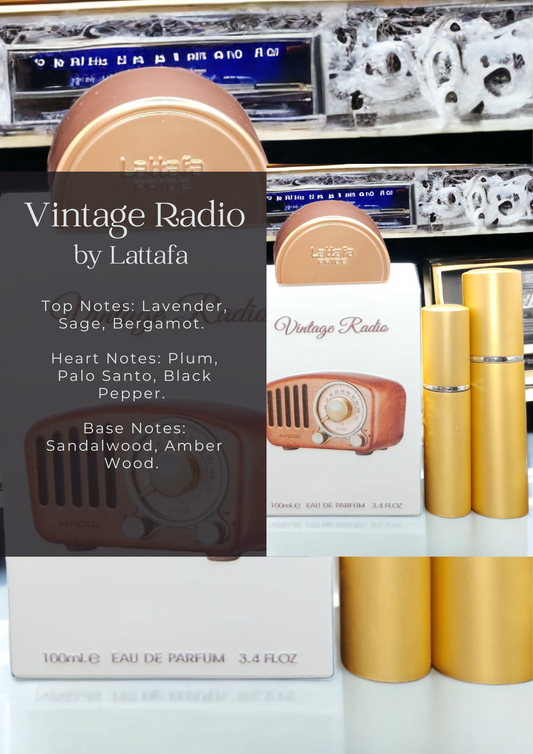 Decant of Vintage Radio by Lattafa Pride II 2023 Collection